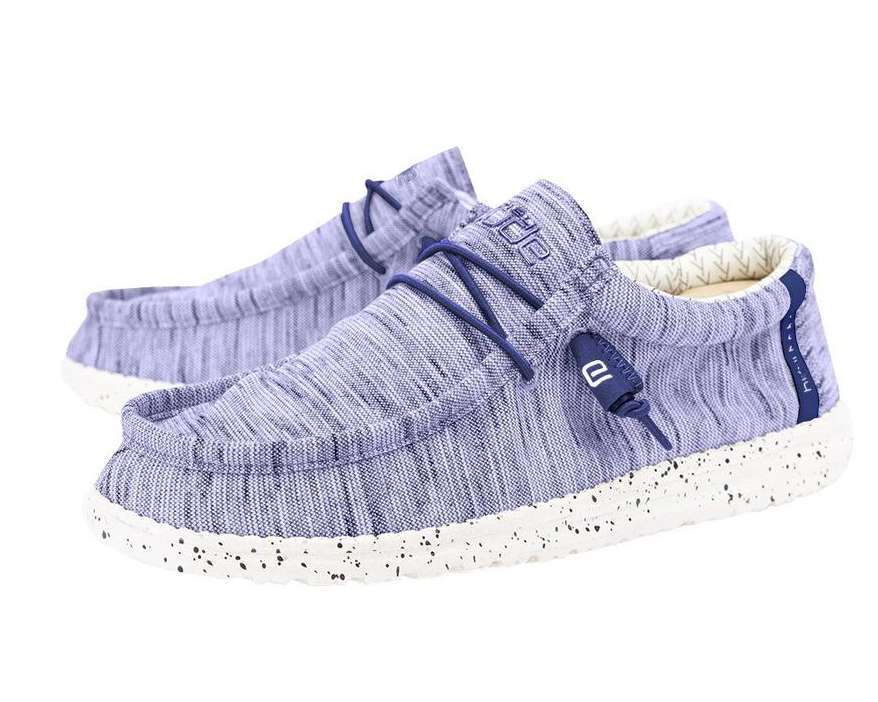 Hey Dude Wally Stretch Fleece Shoes - Navy White 110532521