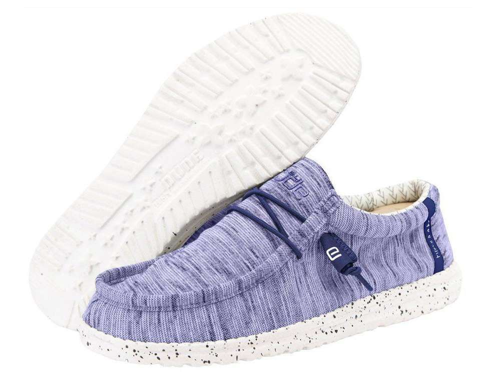 Hey Dude Wally Stretch Fleece Shoes - Navy White 110532521