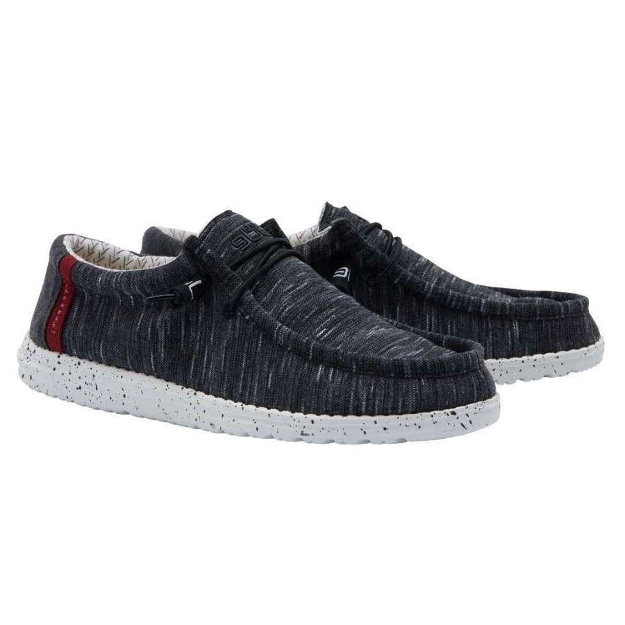 Hey Dude Wally Stretch Fleece Shoes 110534971 Black Brick