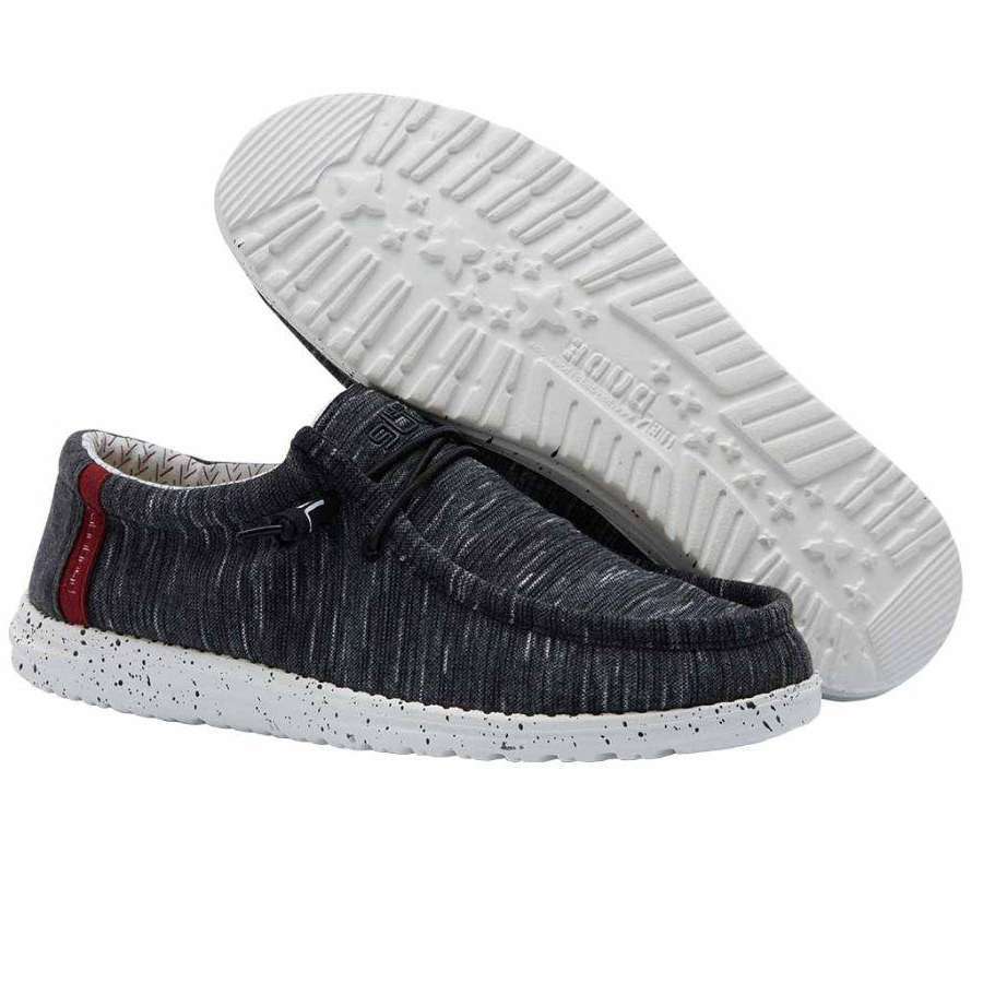 Hey Dude Wally Stretch Fleece Shoes 110534971 Black Brick