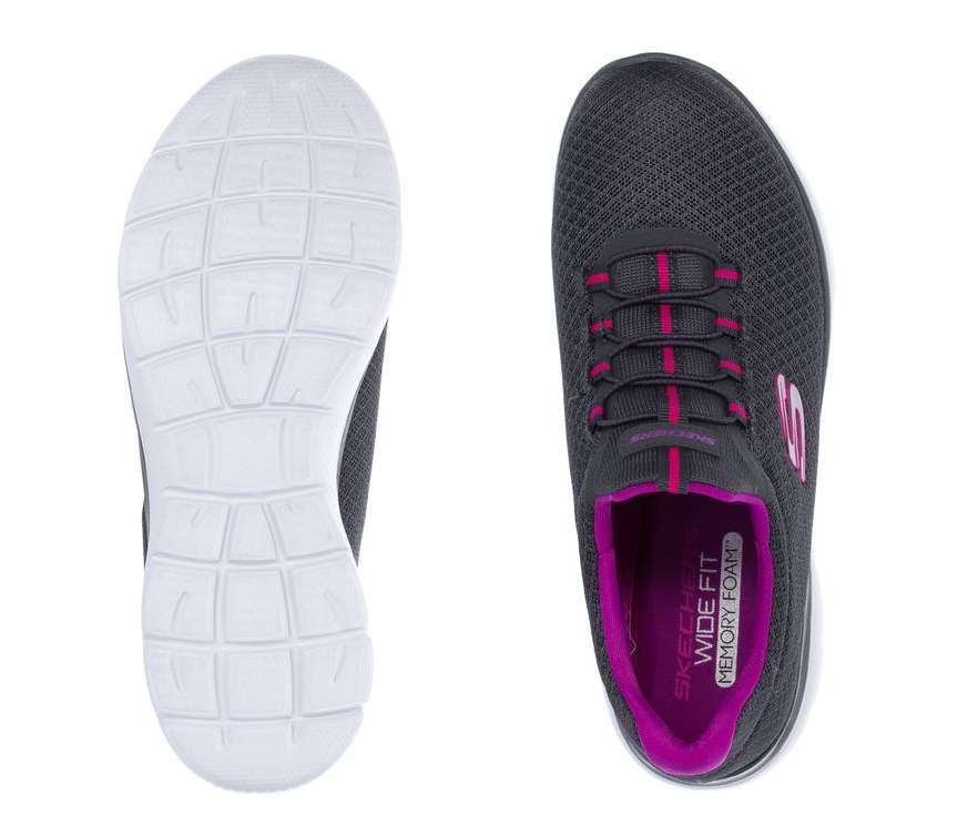 Skechers Women's Summits Bungee Slip On Shoes - Charcoal 12980W/CCPR