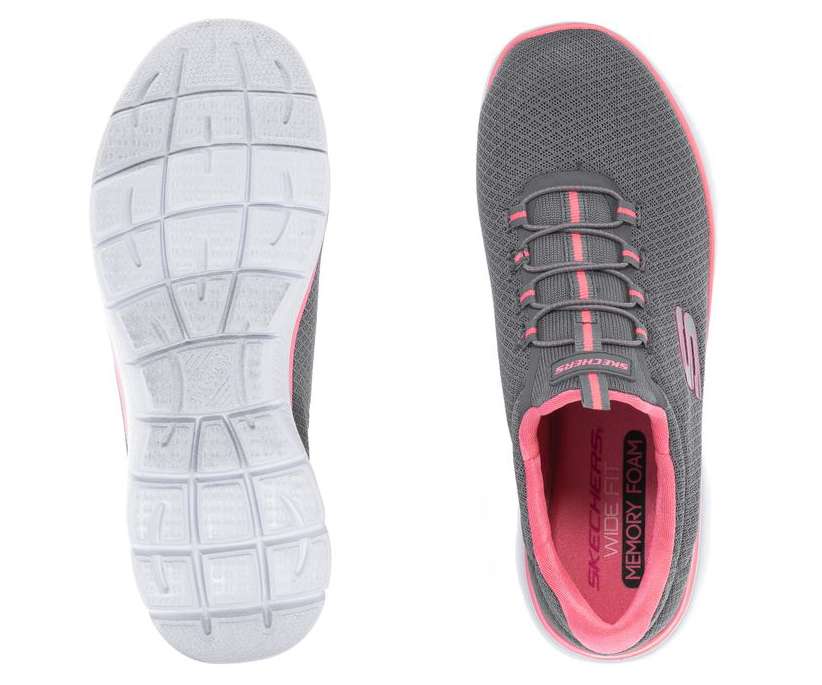 Skechers Women's Summits Bungee Slip On Shoes - Gray 12980W/GYPK