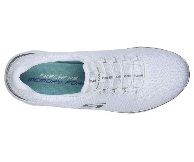 Skechers Women's Summits Bungee Slip on Shoes - White (12980WSL