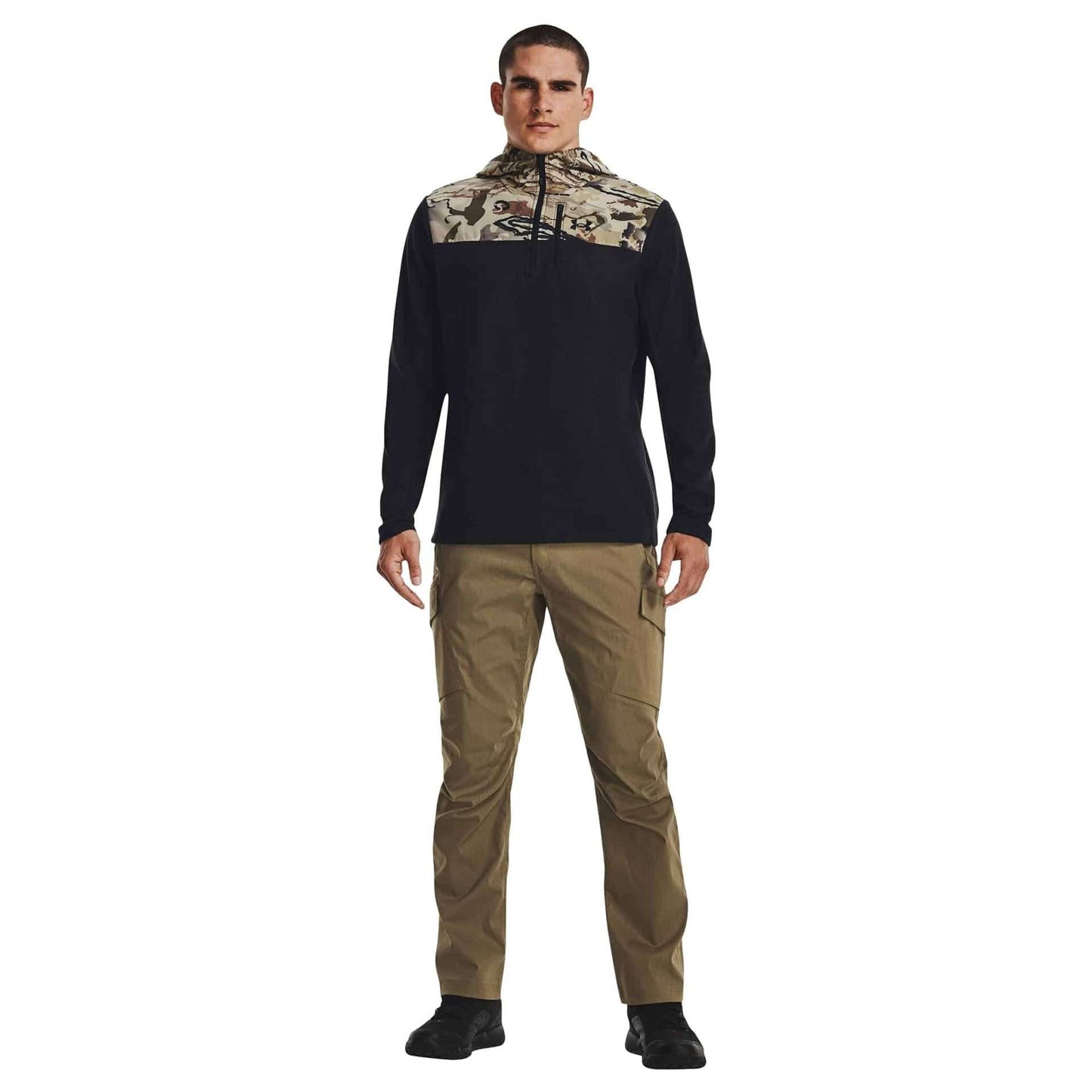 Under Armour Men's Specialist Grid 1/2 Zip Hoodie - Black
