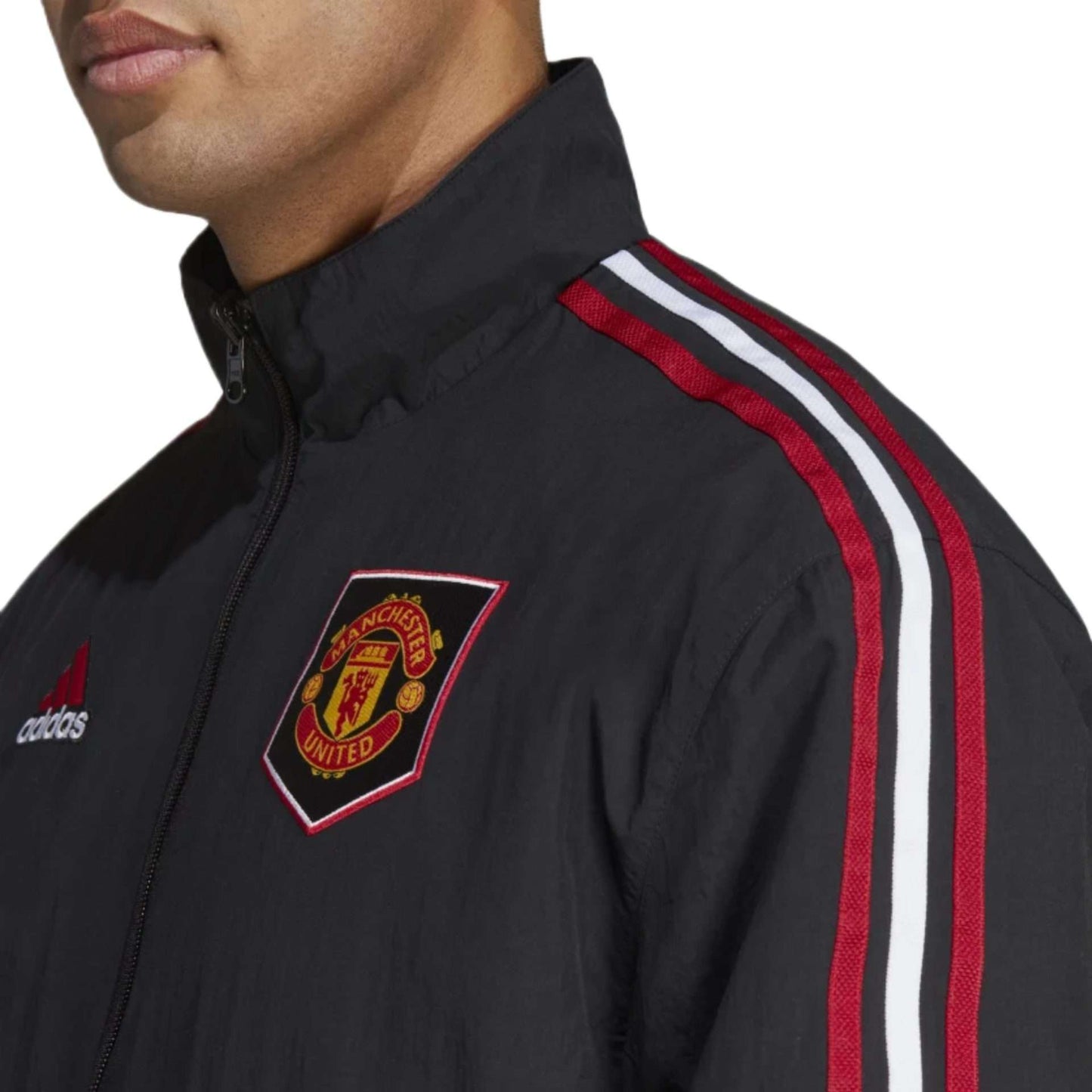Adidas Manchester United Anthem Jacket with the team's logo on the front