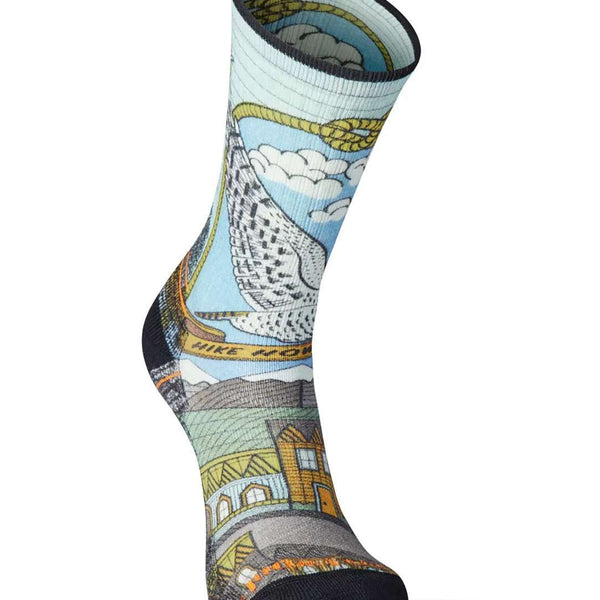 Smartwool Hike Light Cushion Print Crew Socks, SW001739, Charcoal