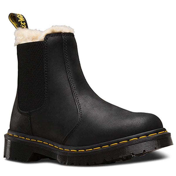 Dr. Martens Women's 2976 Leonore Fur-lined Chelsea Boot (Black)