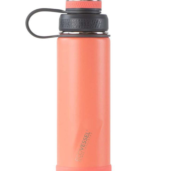 ECOVESSEL THE BOULDER - INSULATED WATER BOTTLE W/ STRAINER - 20 OZ