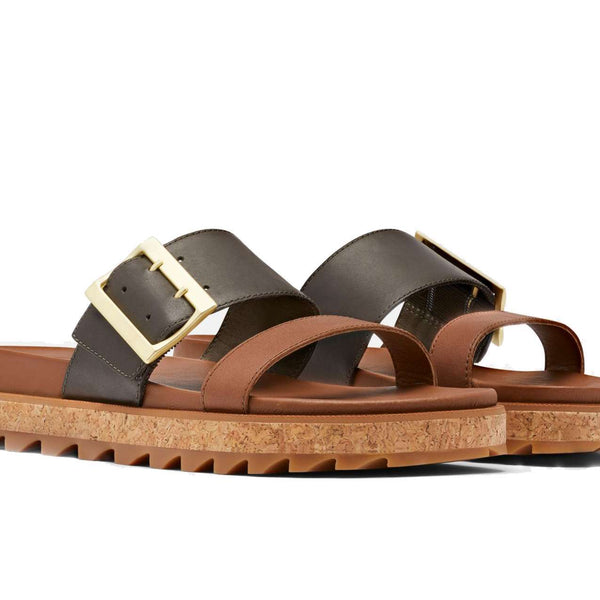 SOREL WOMENS ROAMING BUCKLE SLIDE NL4296-125 Sea Salt