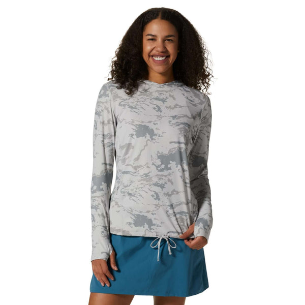 Mountain Hardwear Women's Crater Lake LS Hoodie – lightweight, moisture-wicking sun protection hoodie for outdoor adventures.