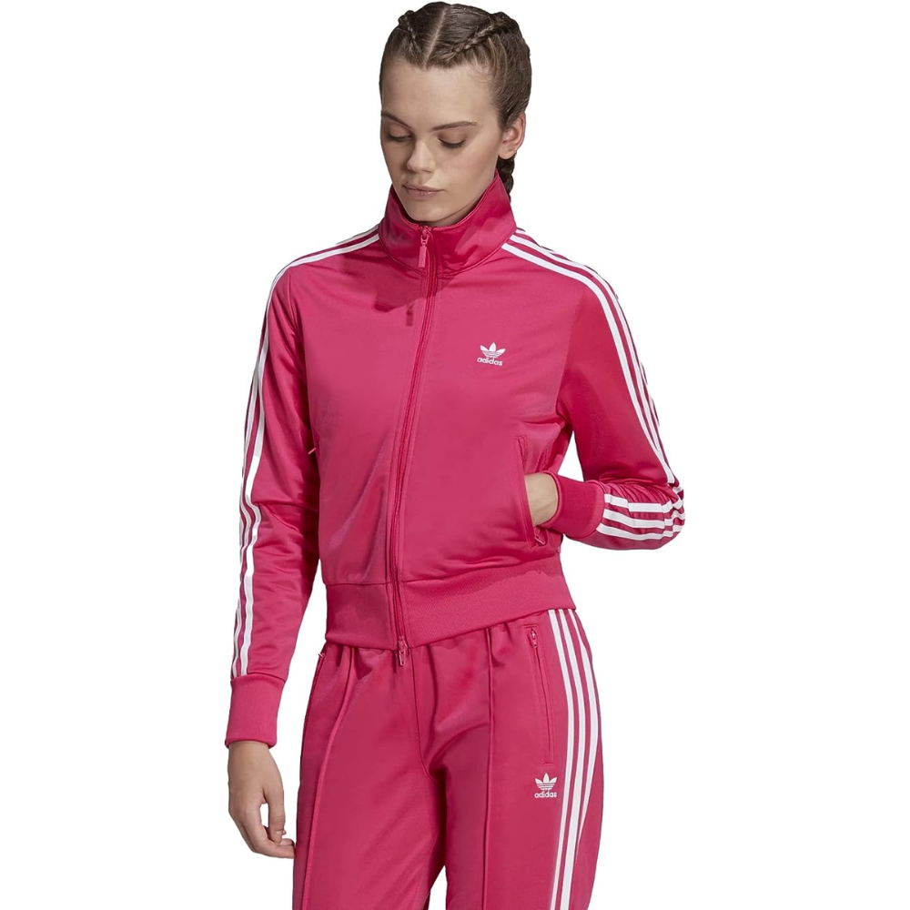 Woman sporting the adidas Originals Women's Adicolor Classic Firebird Track Jacket