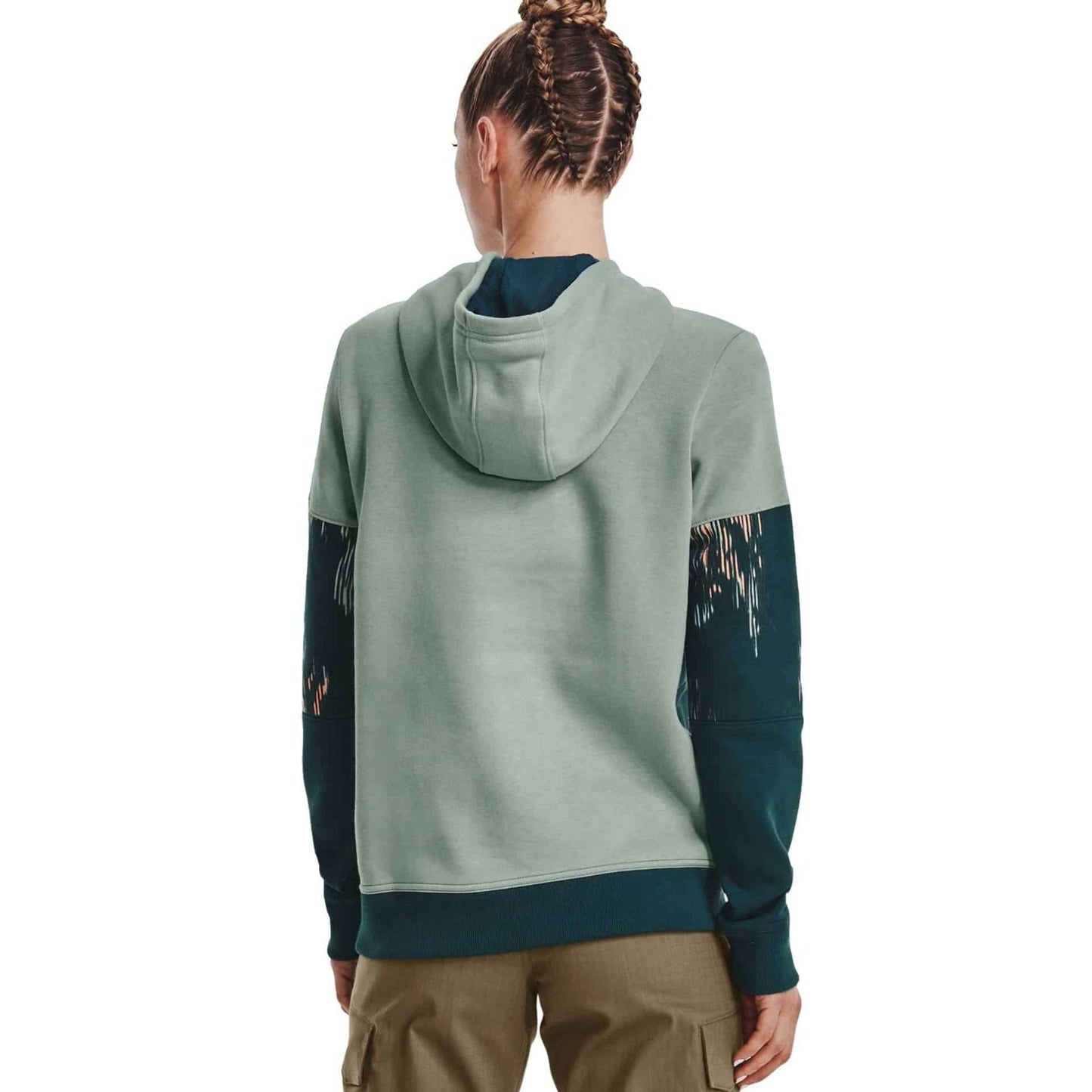 Women's UA Rival Fleece Blocked Hoodie Opal Green / Tourmaline Teal