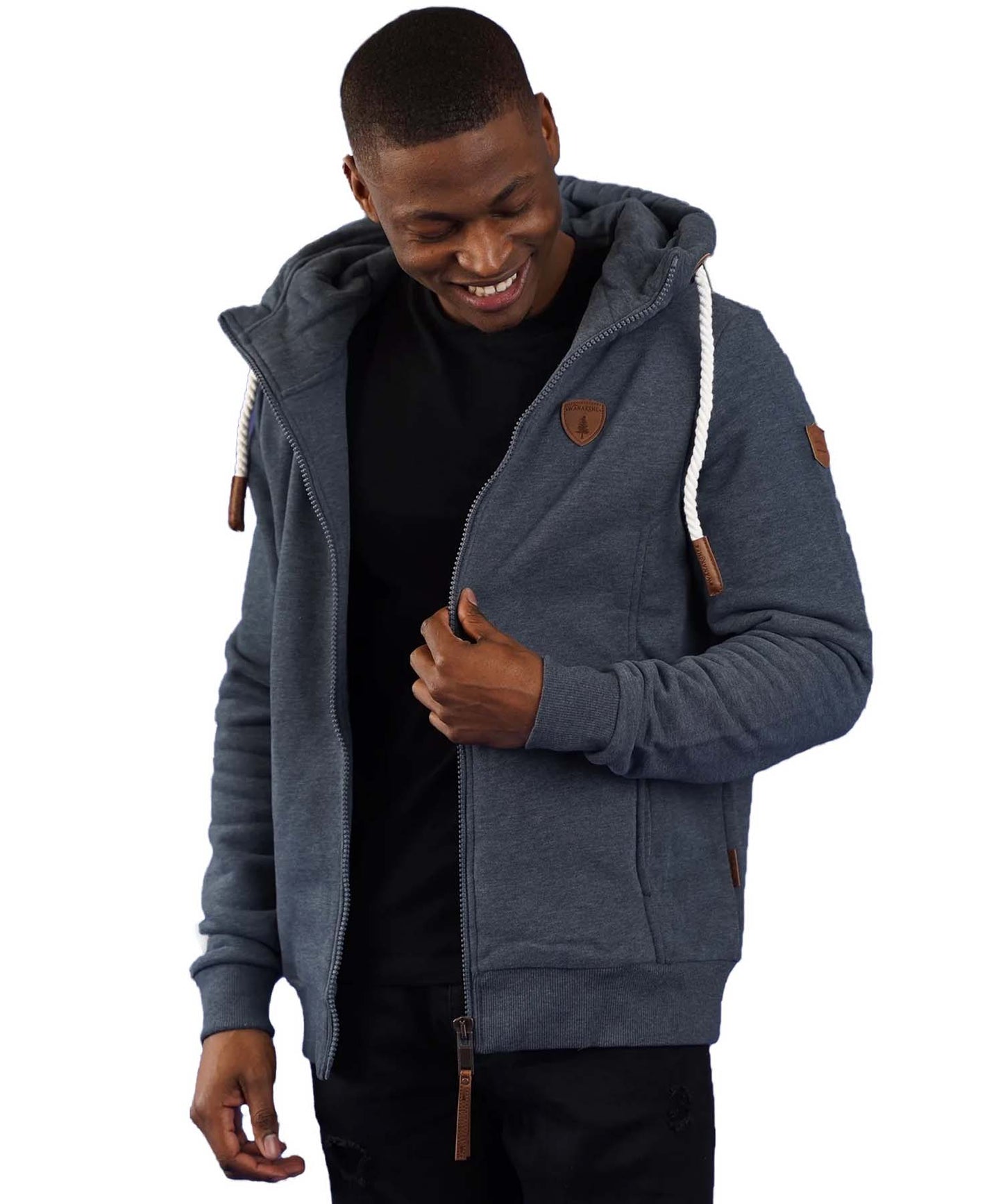Wanakome Men's Zeus Zip Hoodie - Dark Heather Gray (WA603-DKHGY 0822)
