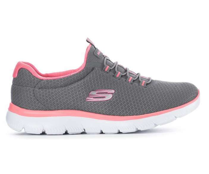 Skechers Women's Summits Bungee Slip On Wide Fit Shoes - Gray