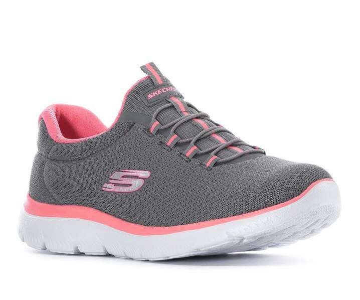 Skechers Women's Summits Bungee Slip On Wide Fit Shoes - Gray
