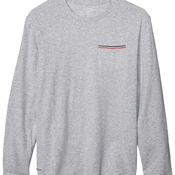 Lacoste Men's Long Sleeve Cotton Crewneck T-Shirt -Grey Heather
