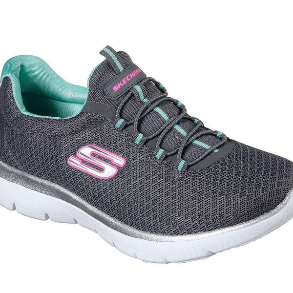 Skechers Women's Summits Bungee Slip on Shoes - Charcoal/Green