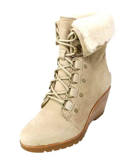 Sorel Women's After Hours Lace Up Shea Boots (Oatmeal/Tan)
