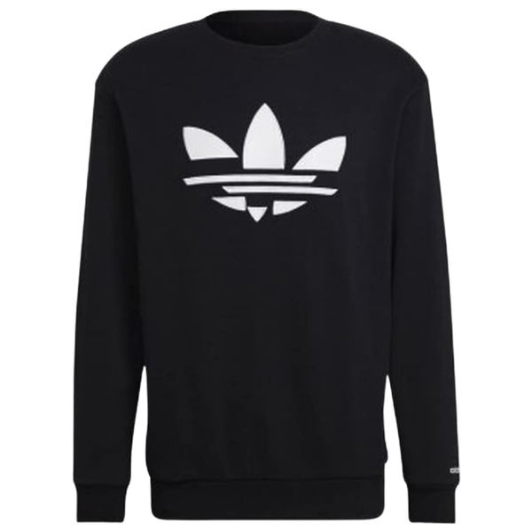 Man sporting the adidas Originals ST Crew Sweatshirt with a revamped Trefoil logo