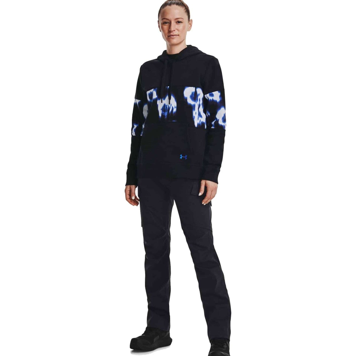 Women's UA Rival Fleece Blocked Hoodie Black / Versa Blue