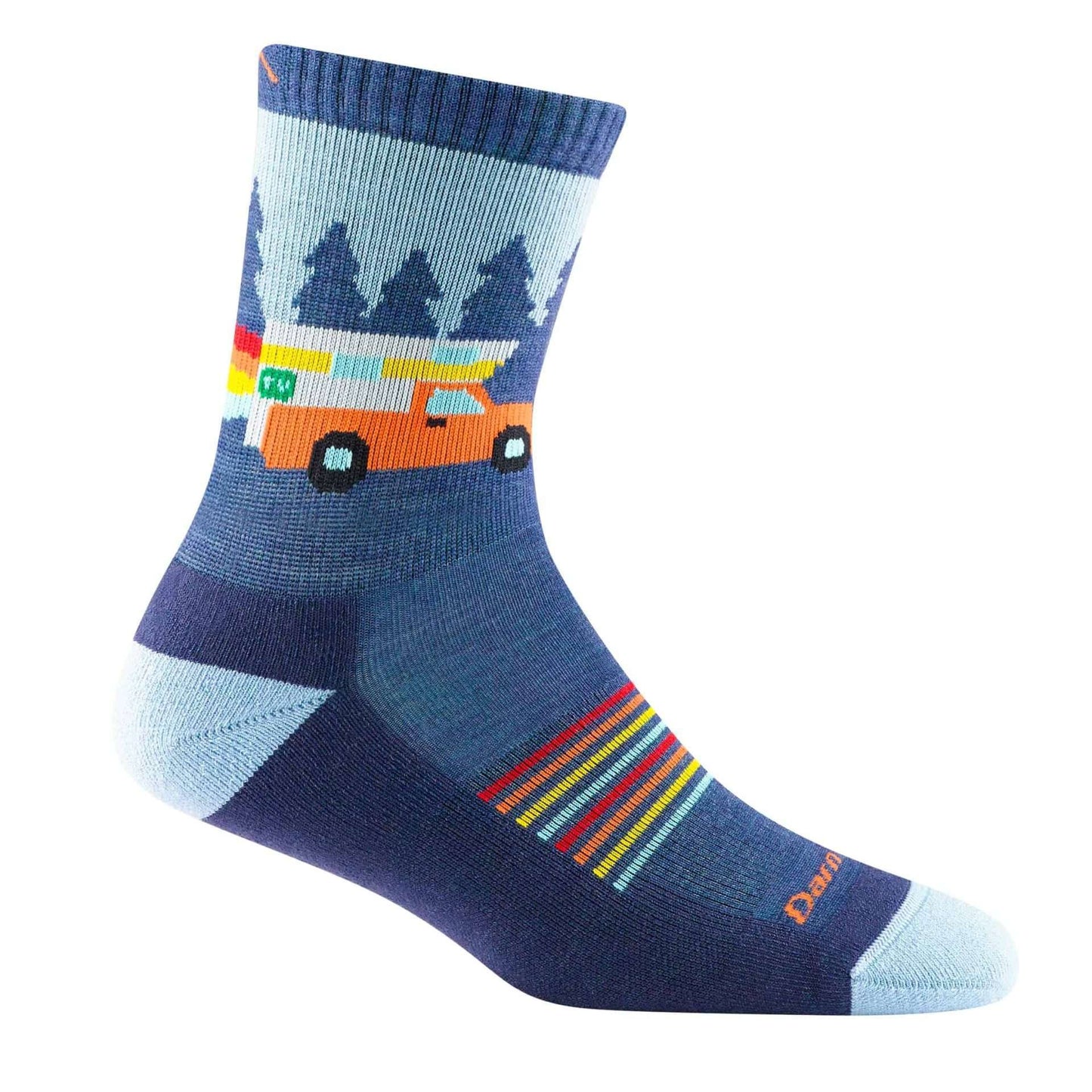 Darn Tough Kids Van Wild Micro Crew Lightweight Hiking Sock - Denim