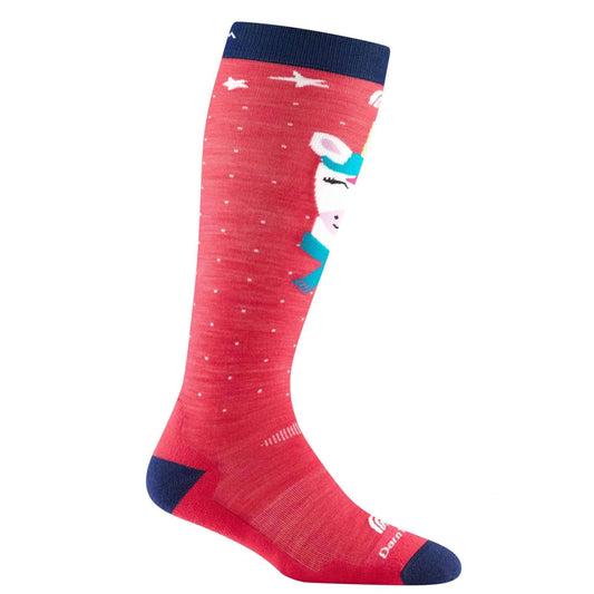 Darn Tough Kids Magic Mountain Over-The-Calf Midweight Ski & Snowboard Sock - Rasberry