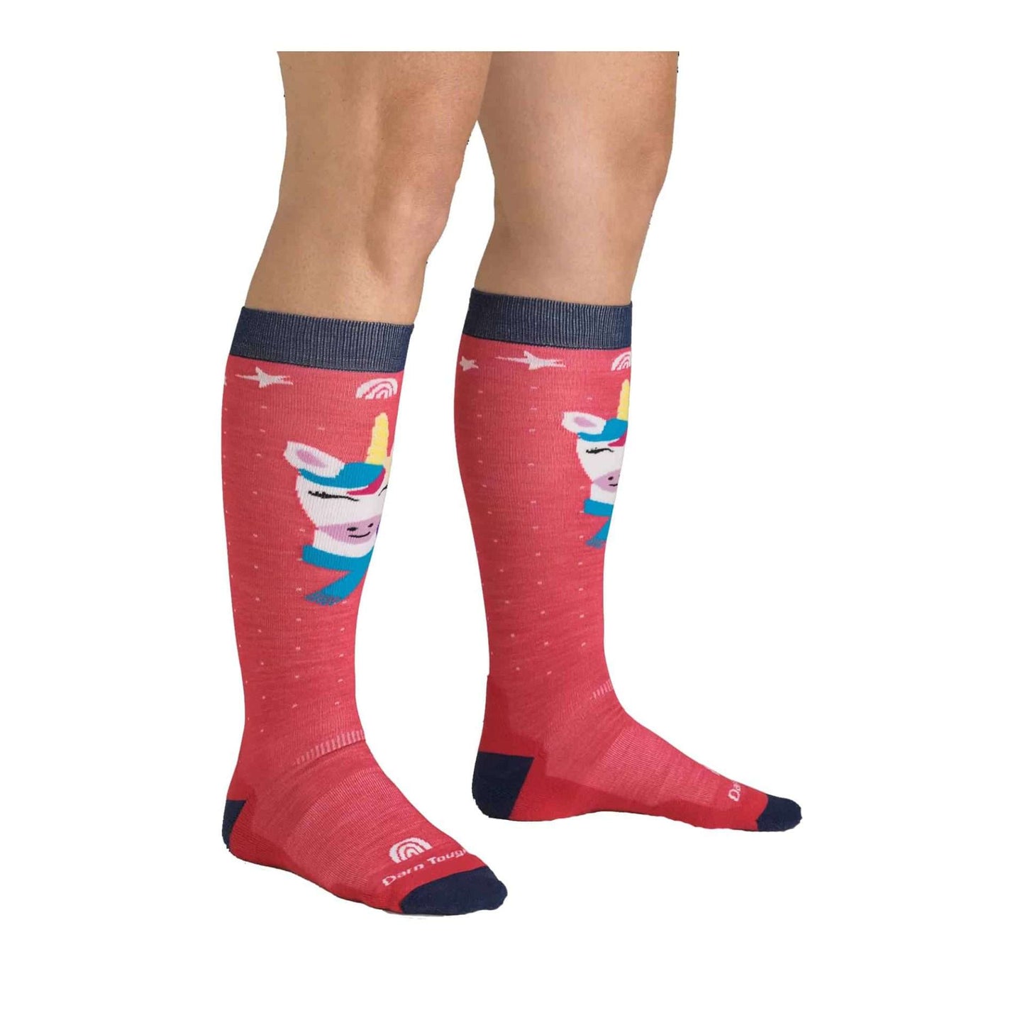 Darn Tough Kids Magic Mountain Over-The-Calf Midweight Ski & Snowboard Sock - Rasberry