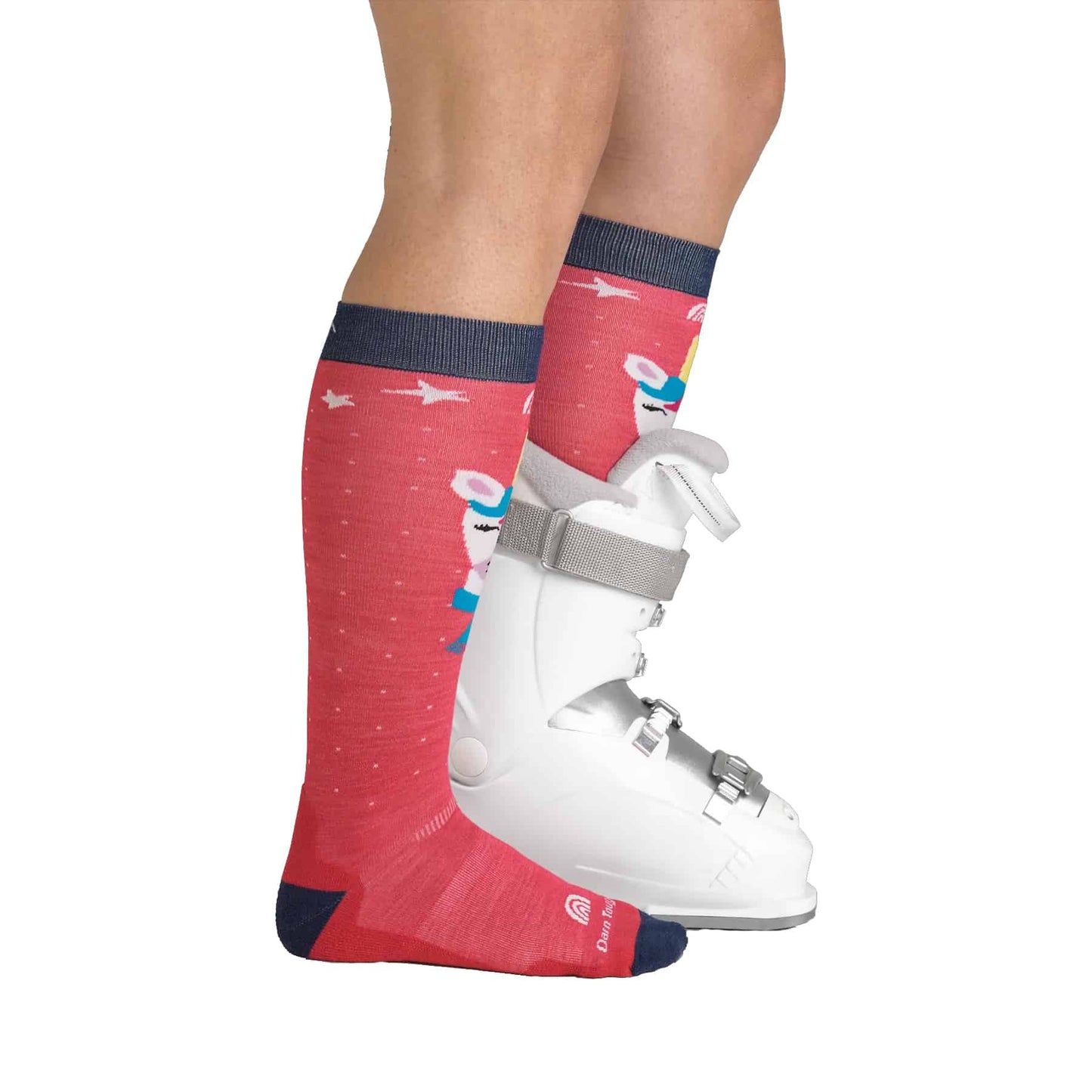 Darn Tough Kids Magic Mountain Over-The-Calf Midweight Ski & Snowboard Sock - Rasberry