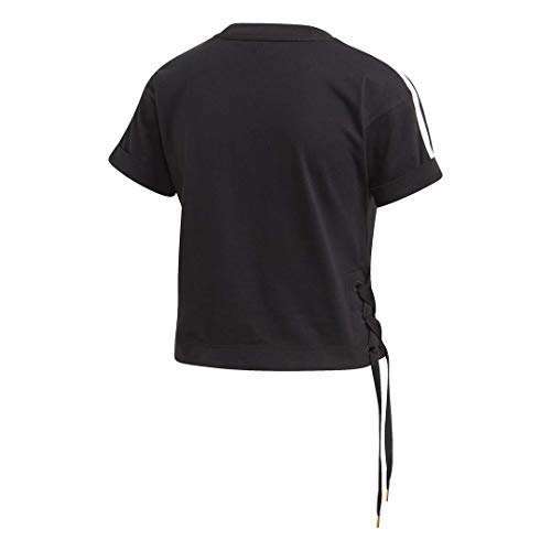 Embrace the sporting lifestyle with the adidas Originals Women's SS Black Cropped T-Shirt. With embroidered logo and decorative drawstrings, shop at Runnwalk.com.
