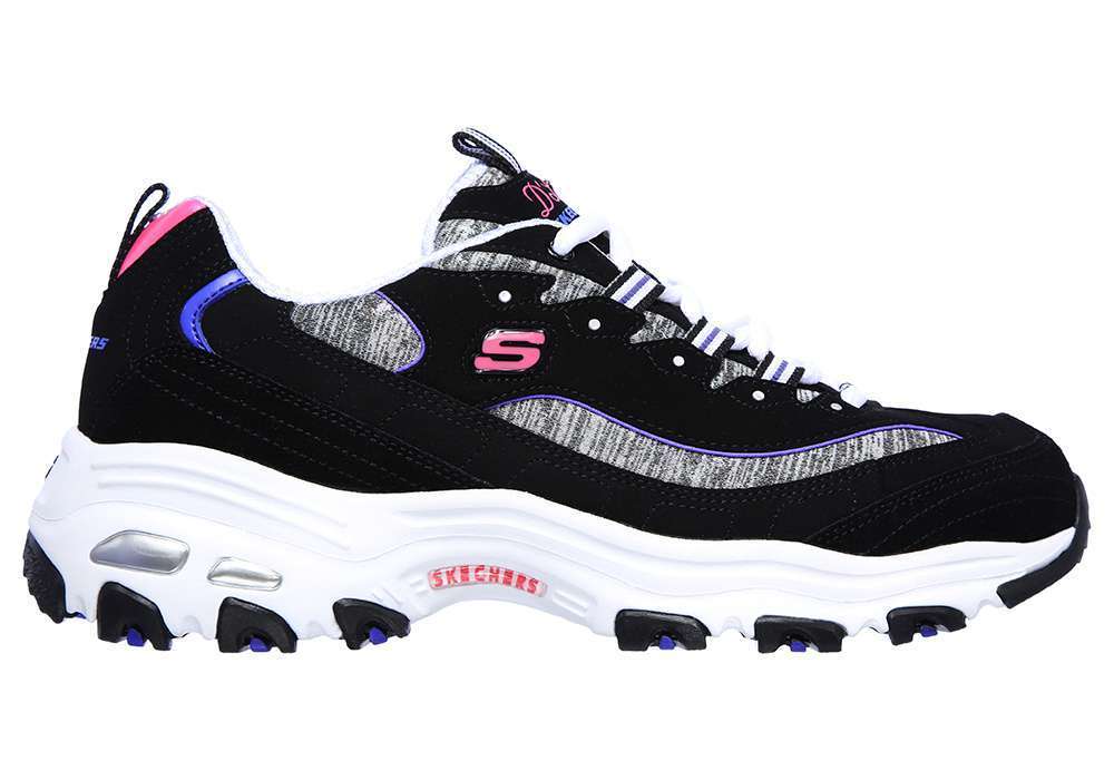 Skechers Women's D'Lites Sparkling Rain Shoes - Black Purple