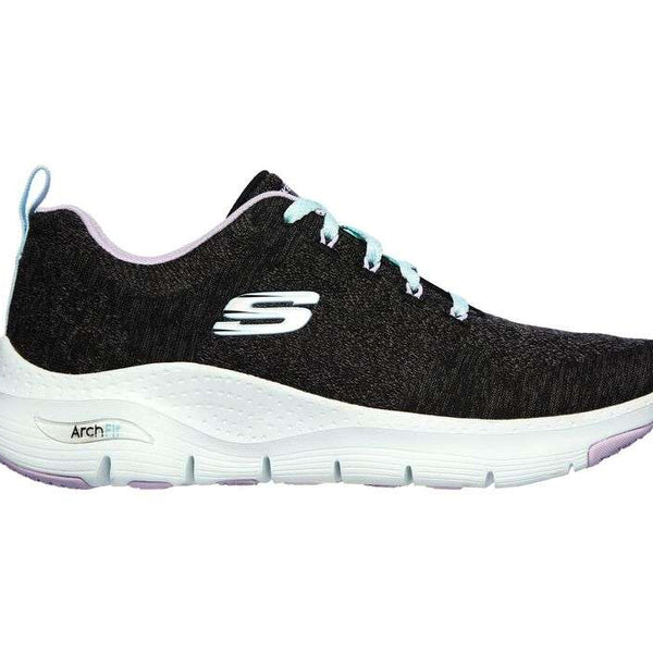 Skechers Women's Arch Fit Comfy Wave Shoes - Black Lavender