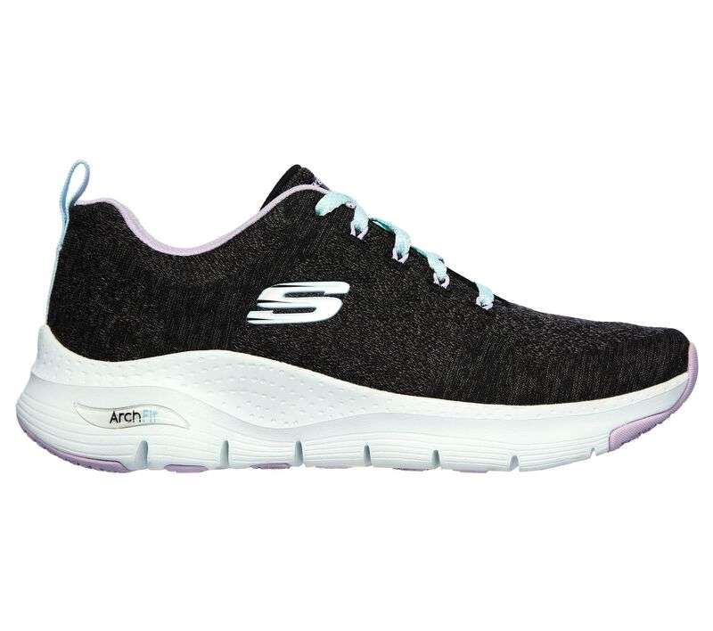 Skechers Women's Arch Fit Comfy Wave Shoes - Black Lavender