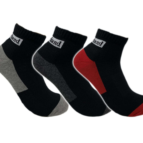 Timberland Cushioned Quarter Crew Socks 3 pack 43TB294052TD-001 Blk