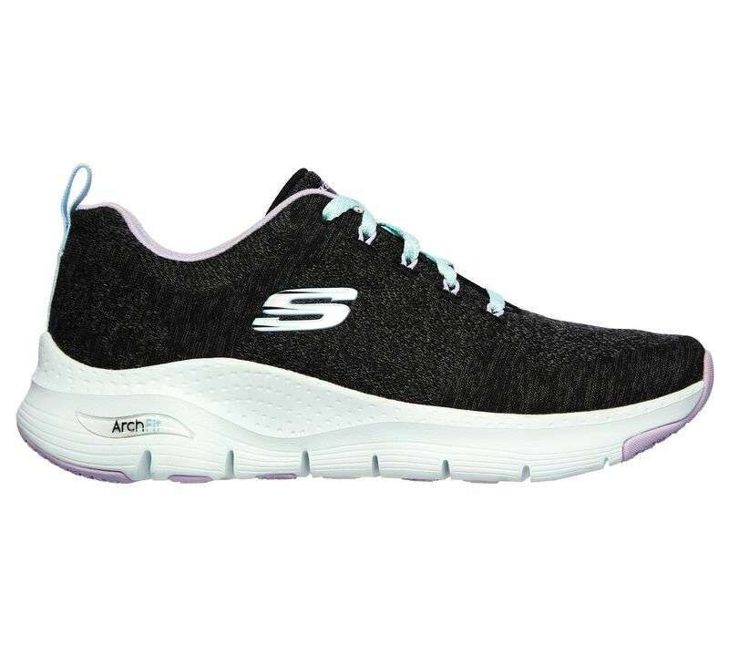 Skechers Women's Arch Fit Comfy Wave Shoes - Black Lavender