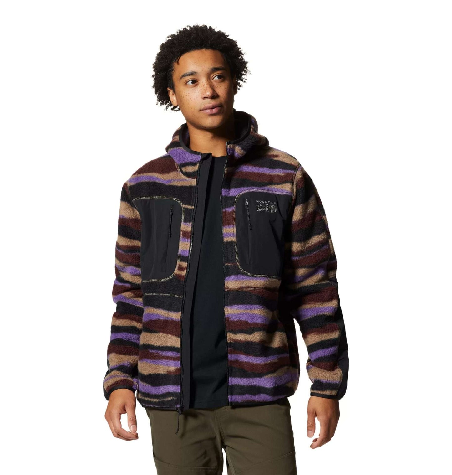 Mountain Hardwear Men's HiCamp Fleece Hoody, 2002931, Trail Dust Landscape