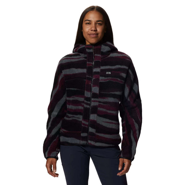 Mountain Hardwear Women's HiCamp™ Fleece Full Zip Hoodie - Cocoa Red Landscape Print
