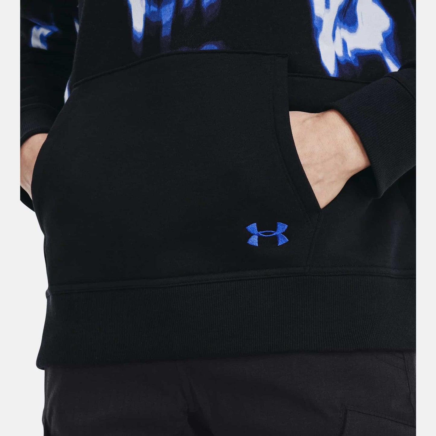 Women's UA Rival Fleece Blocked Hoodie Black / Versa Blue