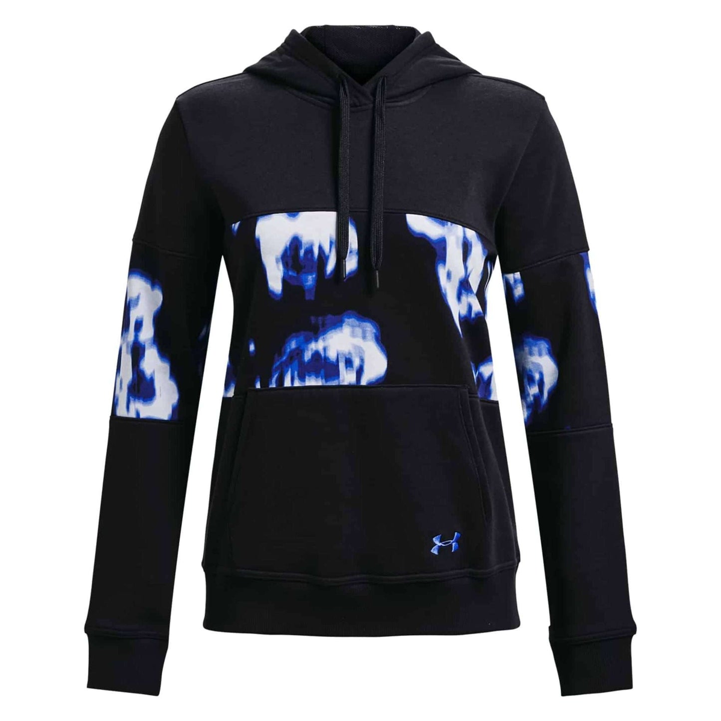 Women's UA Rival Fleece Blocked Hoodie Black / Versa Blue