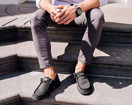 Hey Dude Men's Wally Sox Black Shoes