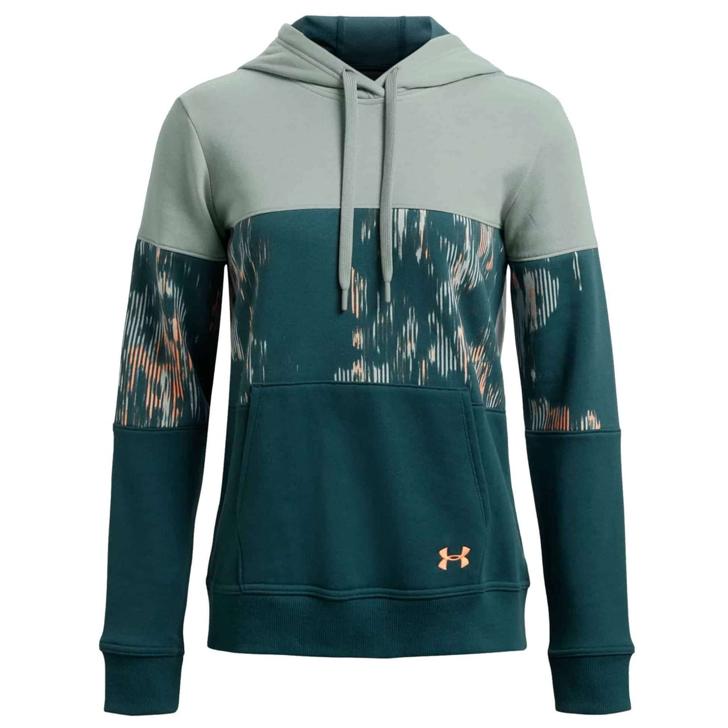 Women's UA Rival Fleece Blocked Hoodie Opal Green / Tourmaline Teal