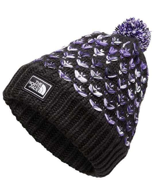 The North Face Girls Chunky Pom Beanie Blk Space Dye