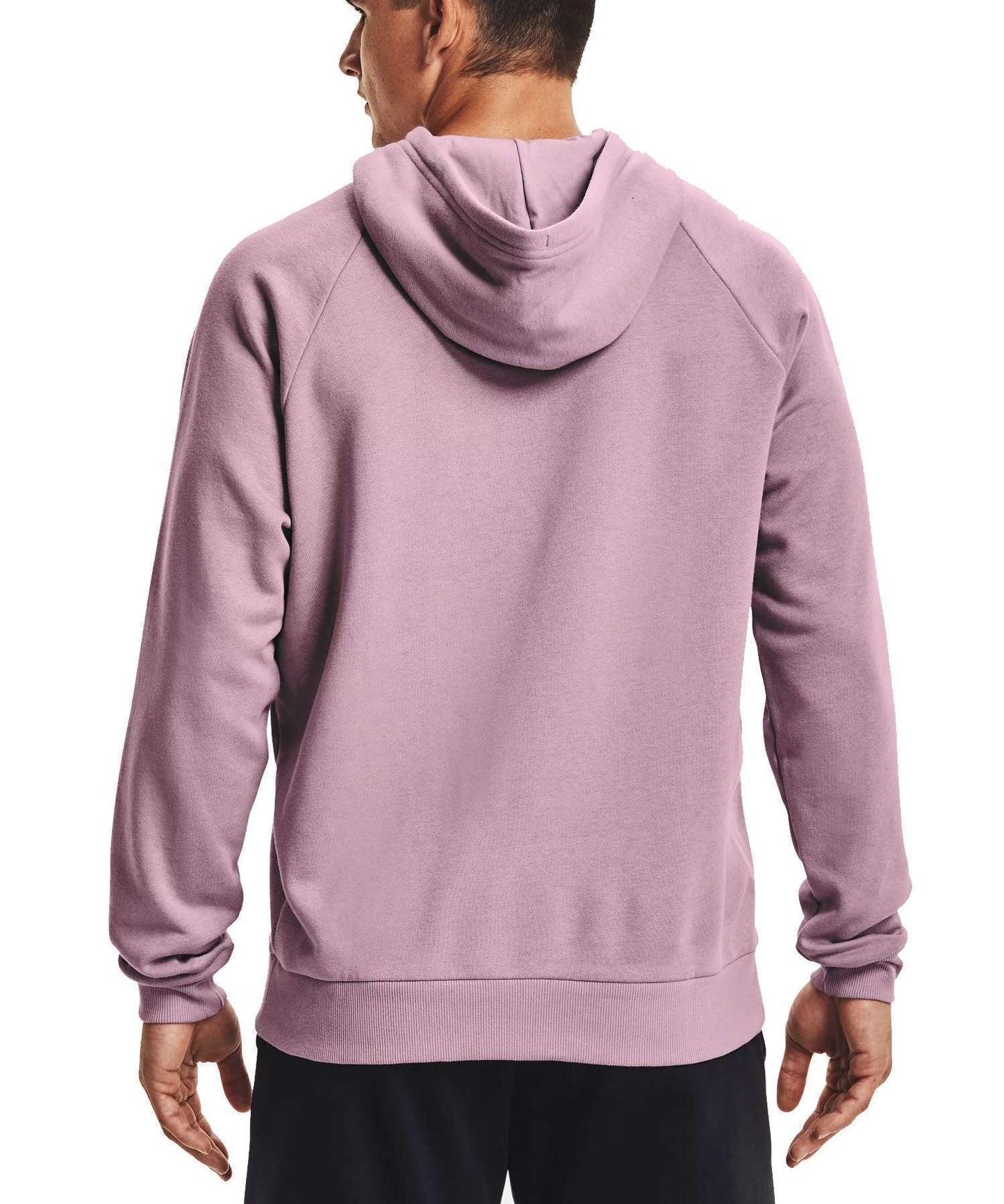 Under Armour Men's UA Rival Fleece Big Logo Hoodie 1357093-698 Mauve Pink / Black