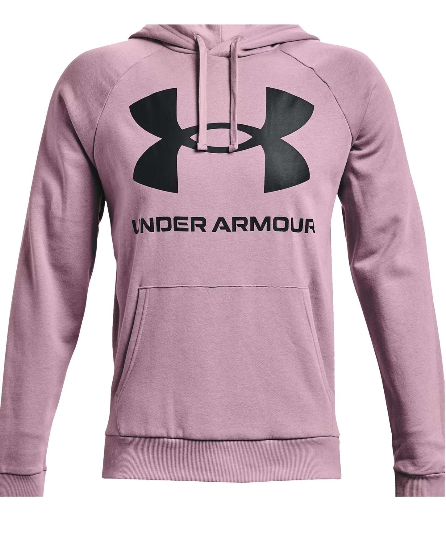 Under Armour Men's UA Rival Fleece Big Logo Hoodie 1357093-698 Mauve Pink / Black