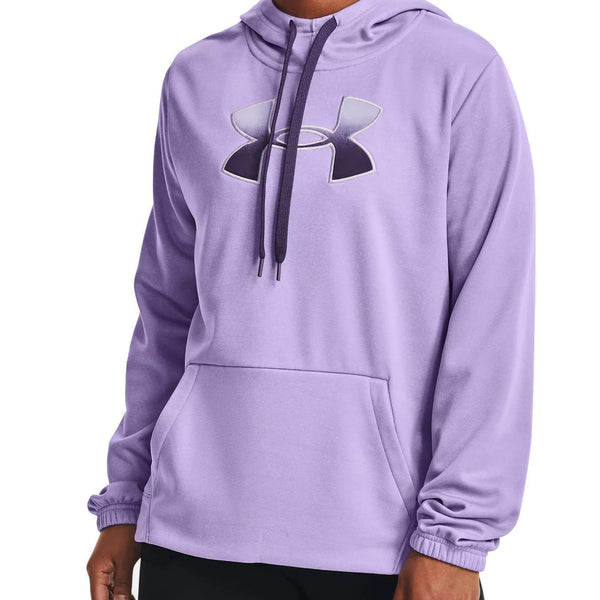 Under Armour Women's Armour Fleece® Big Logo Gradient Flock Hoodie 1365910-035 Steel Light Heather / White