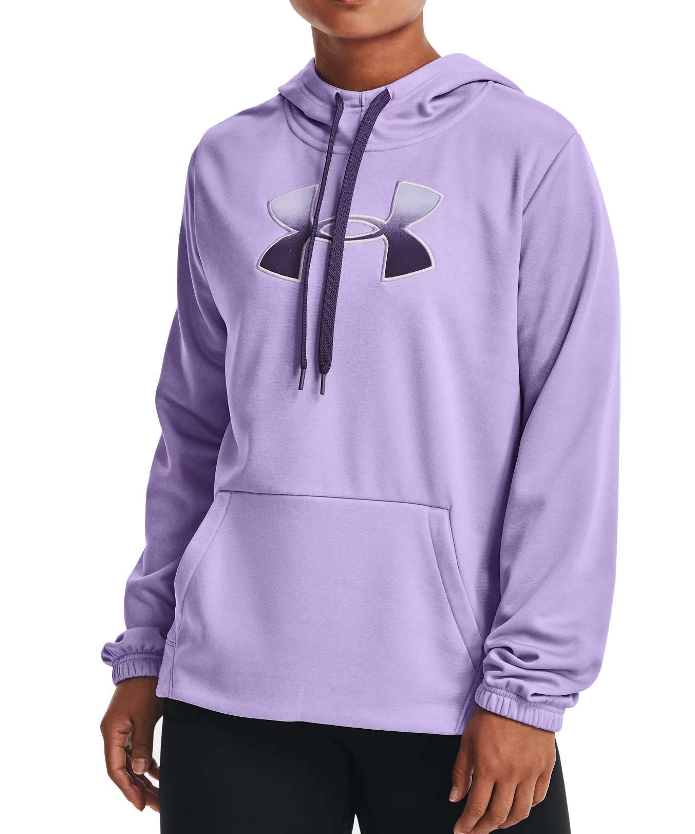 Under Armour Women's Armour Fleece® Big Logo Gradient Flock Hoodie 1365910-035 Steel Light Heather / White