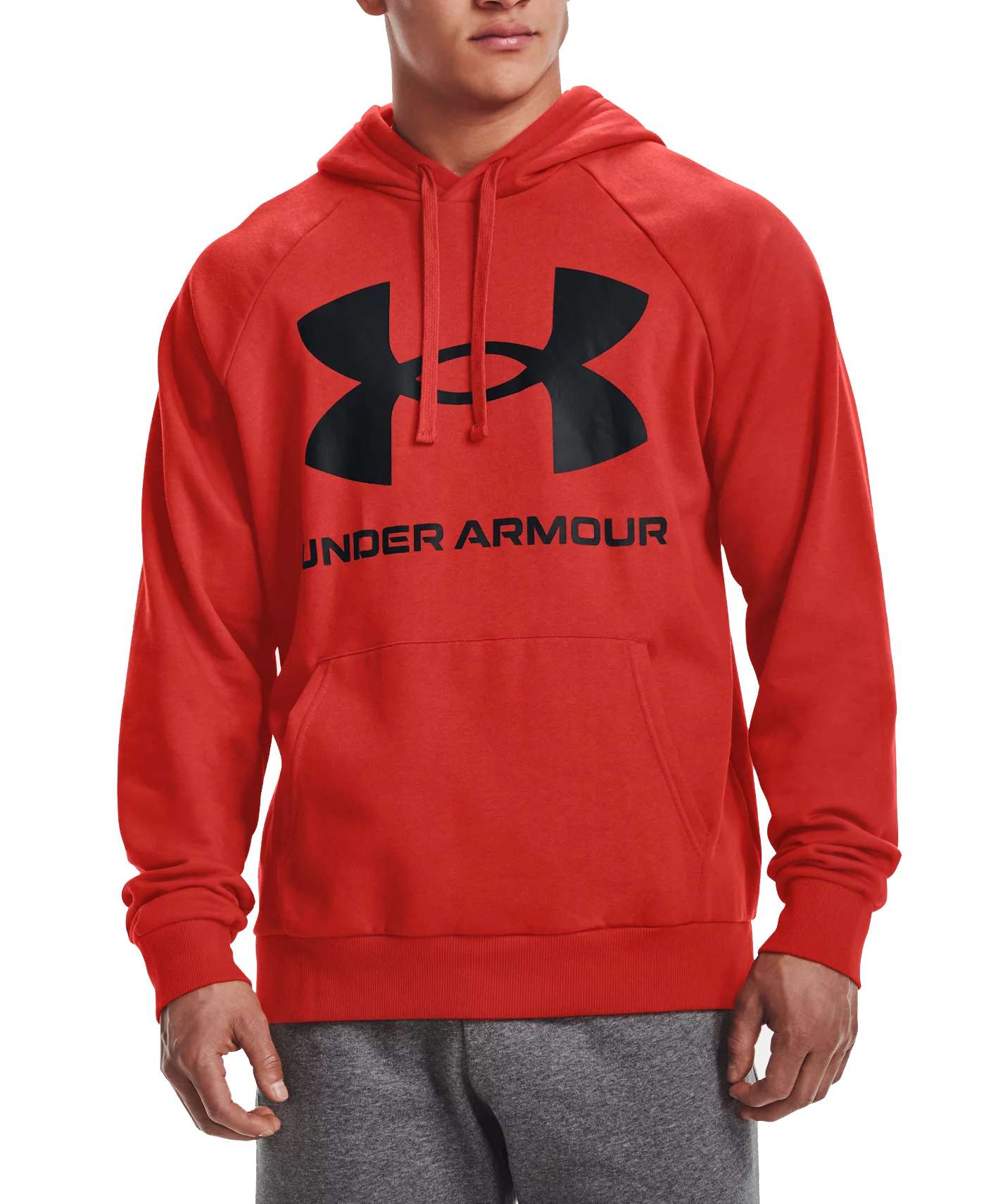 Under Armour Men's UA Rival Fleece Big Logo Hoodie 1357093-839 Radiant Red / Black
