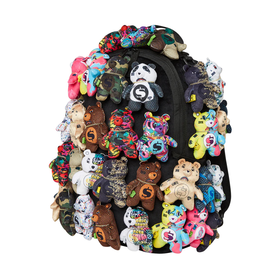 Sprayground Pack of Bears Real Lush Bears Runway Piece Backpack, a super exclusive backpack featuring a lush bear design with runway-inspired details.
