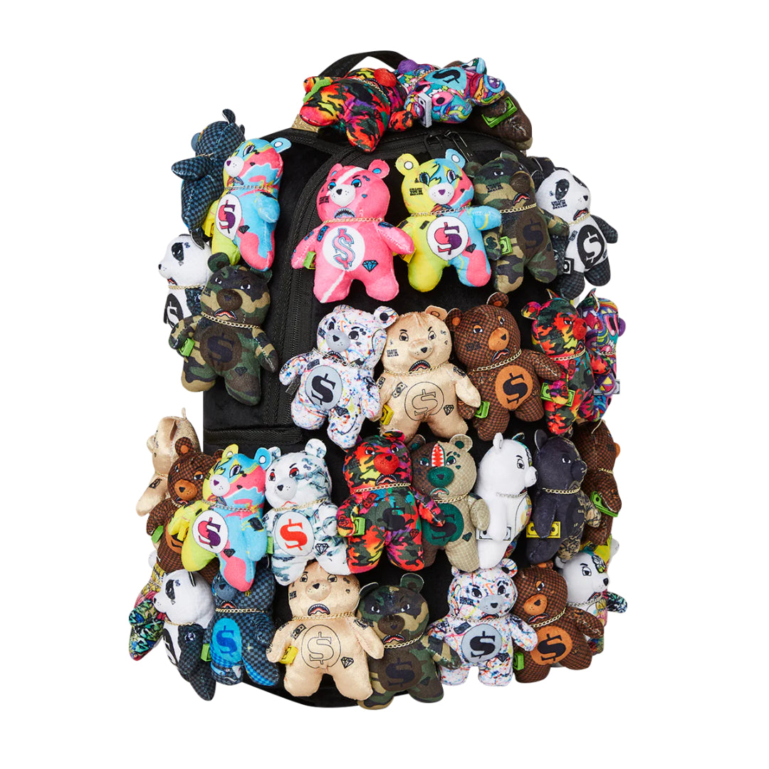 Sprayground Pack of Bears Real Lush Bears Runway Piece Backpack, a super exclusive backpack featuring a lush bear design with runway-inspired details.