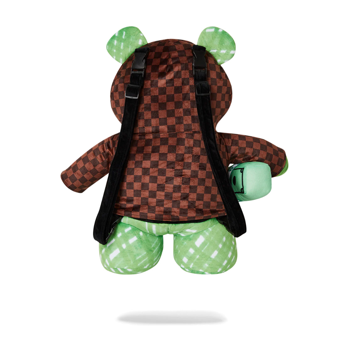 Sprayground Sharks In Paris Fade Away Hoodie Moneybear Teddybear Backpack in a stylish design, featuring a blend of hoodie and moneybear aesthetics with a unique fade-away pattern.