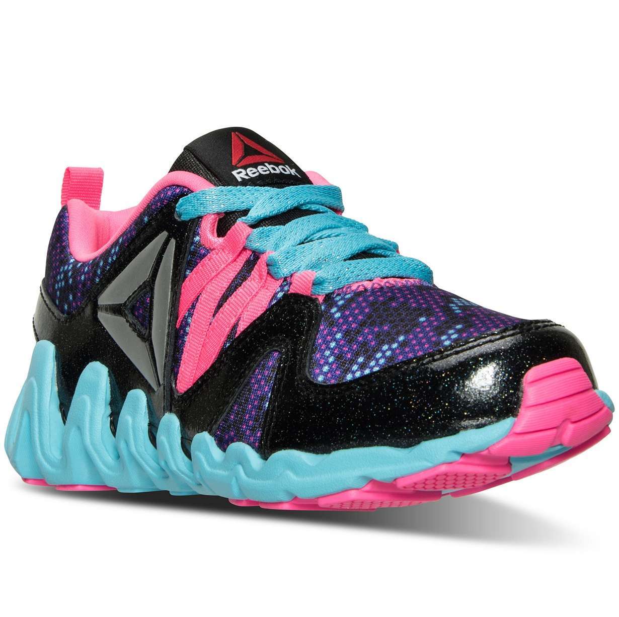 Reebok Kid's(Little Kid) Zig Big N' Fast Fire Shoes,AR1773,Black/Poison Pink/Pigment Patent